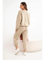 Dámský komplet máslo s výřezem ve tvaru srdce camelový