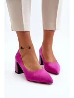 Sametové lodičky na podpatku model 21649297 - VINCEZA