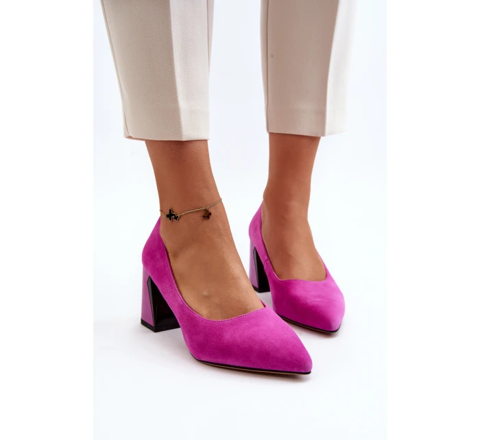 Sametové lodičky na podpatku model 21649297 - VINCEZA