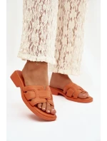 Dámské pantofle na plochém podpatku oranžové model 21900515 - Boto