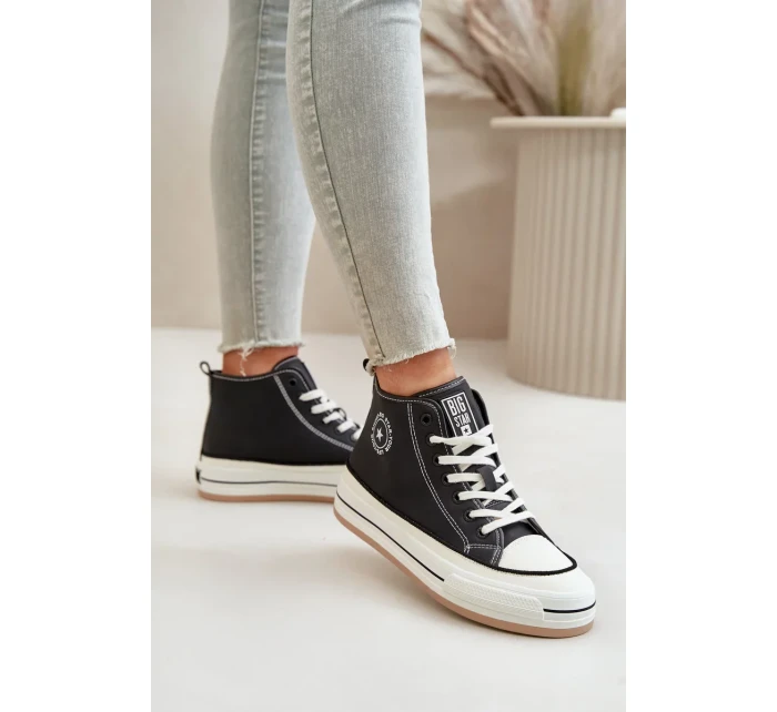 Zateplené Dámské Tenisky Na Platformě Eko Kůže Big Star Černé