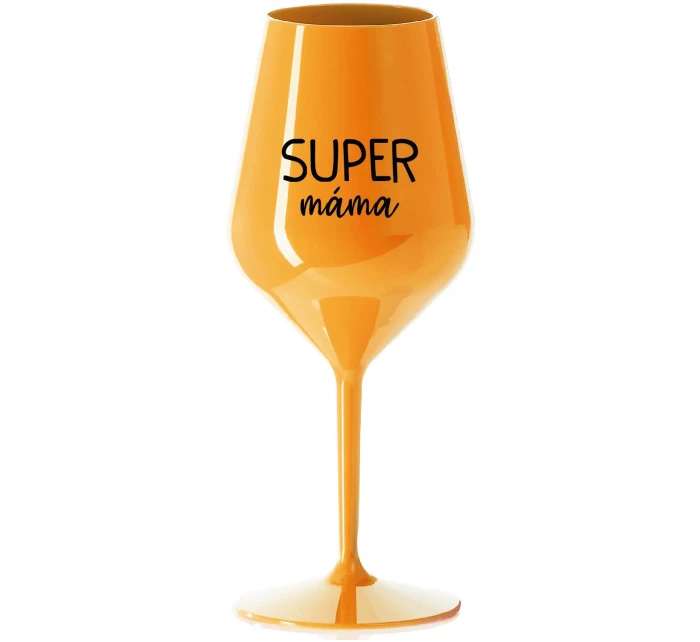 SUPER MÁMA - oranžová nerozbitná sklenice na víno 470 ml SUPER MÁMA - oranžová nerozbitná sklenice na víno 470 ml