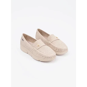 Luxusní  mokasíny Jasnobeżowy dámské bez podpatku