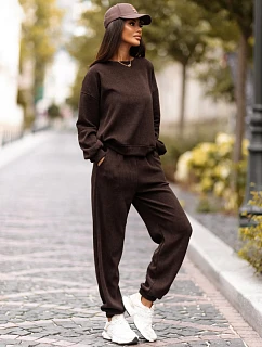 Dámská souprava z čokoládově hnědého manšestru FashionStreet AY1215