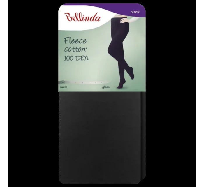 model 20469000 punčochové kalhoty FLEECE COTTON 100 DEN  černá - Bellinda