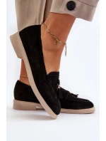 Černé Dámské Semišové Mokasíny Na Ploché Podrážce model 21652477 - Zazoo Černé Dámské Semišové Mokasíny Na Ploché Podrážce model 21652477 - Zazoo