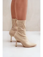Boty Na Podpatku Světle Béžové model 21681123 - Boto