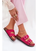 Dámské sandály s prvky na korkové podrážce fuchsie model 21688487 - Boto Dámské sandály s prvky na korkové podrážce fuchsie model 21688487 - Boto