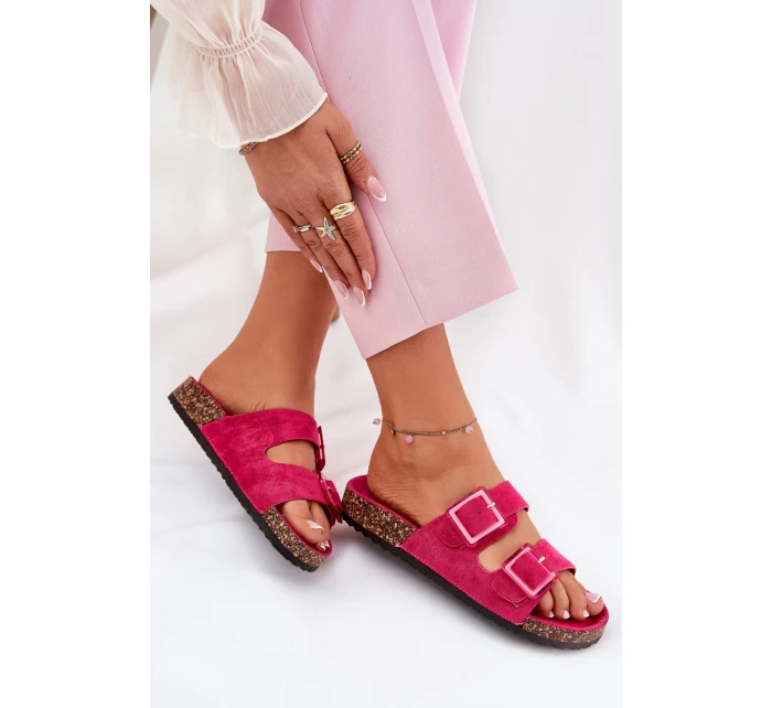 Dámské sandály s prvky na korkové podrážce fuchsie model 21688487 - Boto Dámské sandály s prvky na korkové podrážce fuchsie model 21688487 - Boto