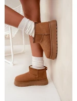 Dámské Sněhule Na Platformě Zateplené Kožíškem Camel model 21705239 - Boto Dámské Sněhule Na Platformě Zateplené Kožíškem Camel model 21705239 - Boto