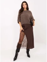 Sweter IT SW model 21734285 ciemny bezowy - FPrice Sweter IT SW model 21734285 ciemny bezowy - FPrice