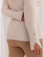 Sweter PM SW PM model 18949421 jasny beżowy - FPrice Sweter PM SW PM model 18949421 jasny beżowy - FPrice