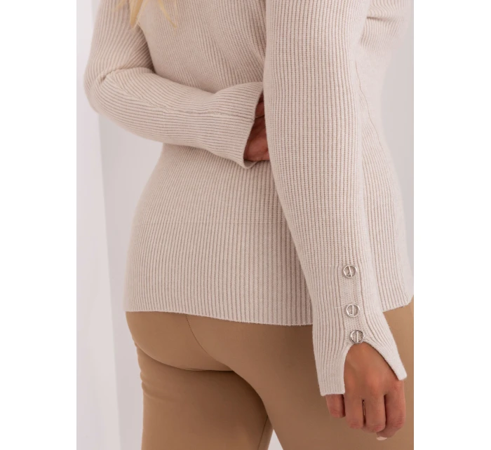 Sweter PM SW PM model 18949421 jasny beżowy - FPrice Sweter PM SW PM model 18949421 jasny beżowy - FPrice