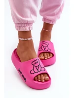Dámské pěnové pantofle na masivní podrážce s medvídkem Fuchsia Lamira Dámské pěnové pantofle na masivní podrážce s medvídkem Fuchsia Lamira