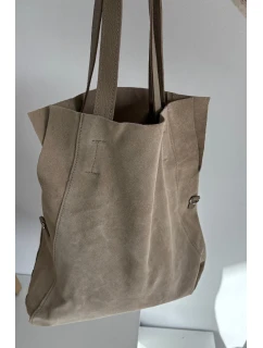 Dámská semišová kabelka shopper Miraya – světle béžová