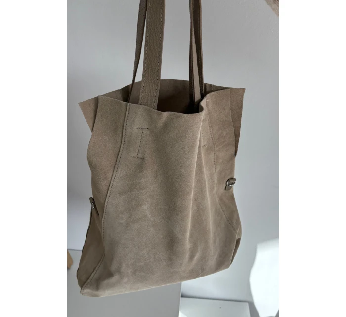 Dámská semišová kabelka shopper Miraya – světle béžová