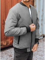 Pánská bunda bomber grafitová FashionStreet TX3824 Pánská bunda bomber grafitová FashionStreet TX3824