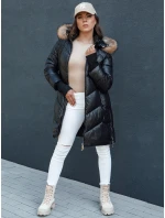 Dámská prošívaná zimní bunda z umělé kožešiny s kapucí LAGOON černá FashionStreet TY4499 Dámská prošívaná zimní bunda z umělé kožešiny s kapucí LAGOON černá FashionStreet TY4499