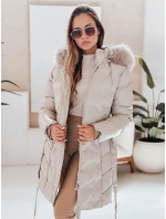 Dámská zimní bunda CASSERIE prošívaná s kapucí světle béžová FashionStreet TY4926