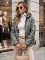 Dámská přechodová bunda s kapucí, zelená, FashionStreet TY5775 Dámská přechodová bunda s kapucí, zelená, FashionStreet TY5775