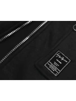 Černá jednoduchá dámská mikina s ozdobným zipem (AMG-37)