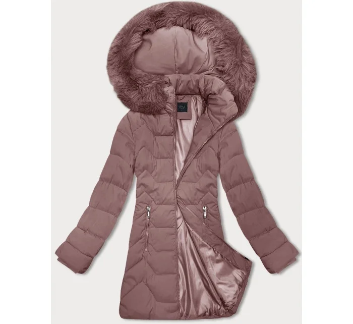 Růžová dámská bunda s kapucí model 21247074 - J.STYLE