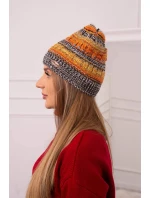 Čepice s fleecem Patrycja K254 oranžová+černá Čepice s fleecem Patrycja K254 oranžová+černá