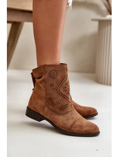 Dámské Nízké Botky S Na Zip Hnědé model 21668070 - Boto
