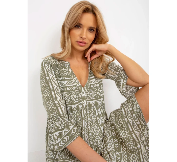 Šaty model 18372340 khaki - FPrice Šaty model 18372340 khaki - FPrice