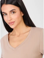 T shirt RV TS model 21888893 ciemny bezowy - FPrice T shirt RV TS model 21888893 ciemny bezowy - FPrice