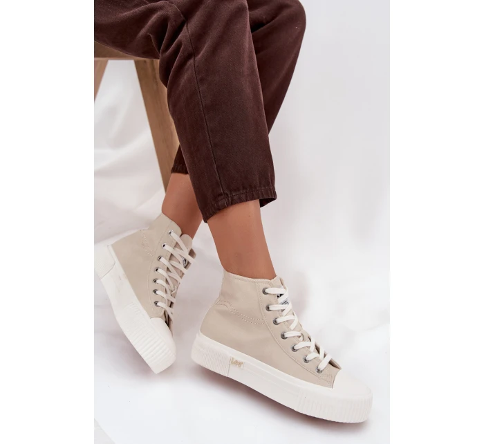 Dámské trampky na platformě LEE ISLA C WOMEN LOW – béžové