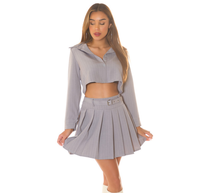 Sexy Koucla Mini Skirt with pinstripes & belt