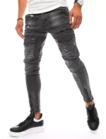 Pánské bojové džínové kalhoty černé FashionStreet UX3291
