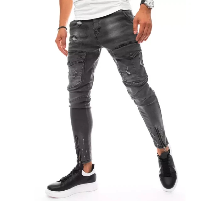 Pánské bojové džínové kalhoty černé FashionStreet UX3291