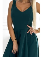 246-5 CINDY dlouhé elegantní šaty s výstřihem - ZELENÉ