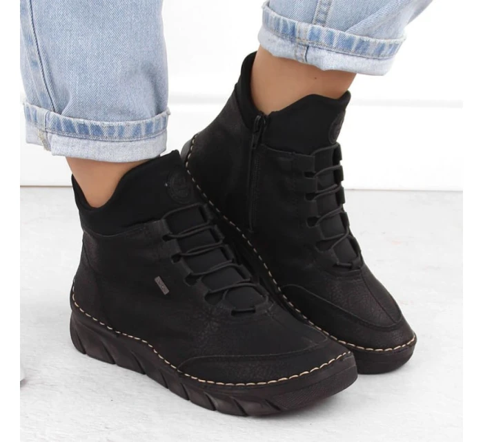 Dámské černé zateplené boty model 21904592 - Rieker