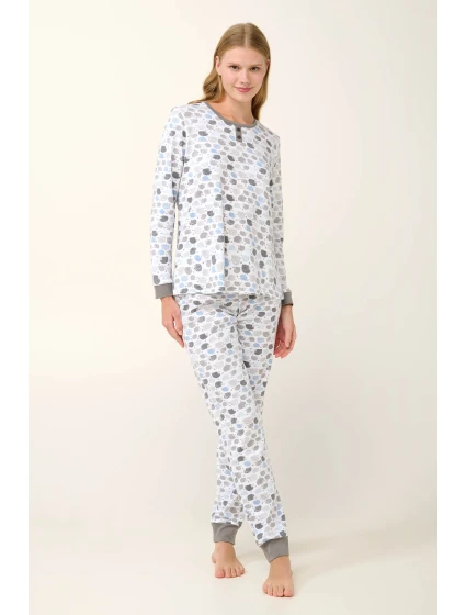 Bavlněné dámské pyžamo s manžetami model 20617784 - Vamp Bavlněné dámské pyžamo s manžetami model 20617784 - Vamp