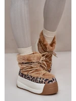 Kožené Dámské Sněhule Na Silné Podešvi S Kožešinou Panteřa Big Star OO274A207 Hnědé Kožené Dámské Sněhule Na Silné Podešvi S Kožešinou Panteřa Big Star OO274A207 Hnědé