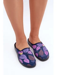 Pohodlné dámské pantofle s listy Inblu CU00005F tmavě modré