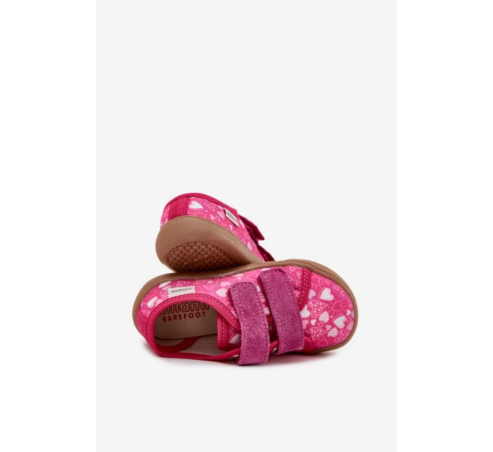 Pantofle Barefoot Dívčí Srdíčka Milami Fuchsie Saphira