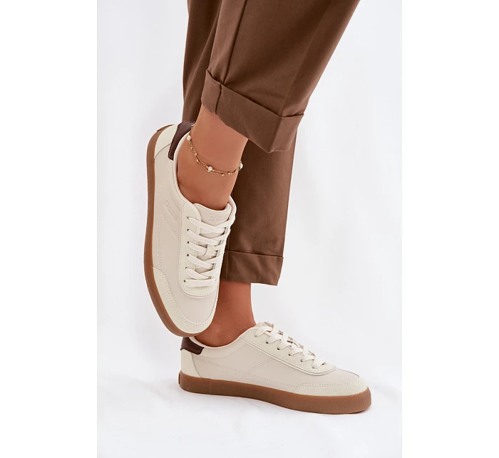 Dámské tenisky z eko kůže Big Star TT274311 světle béžové