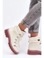 Lakované dámské kotníkové boty Trapper GOE White Lakované dámské kotníkové boty Trapper GOE White