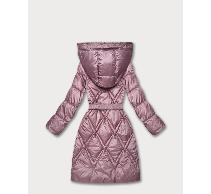 Růžový prošívaný kabát pro přechodné období s kapucí Goodlookin (Y3-9215-52)