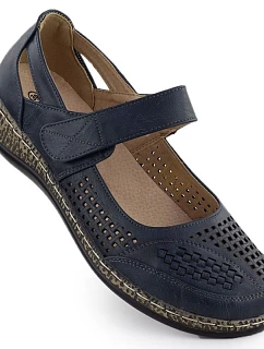 Dámská obuv na suchý zip tmavě modrá model 22073745 - Unisoft