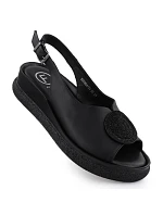 Černé dámské sandály Filippo DS6984 na platformách se zirkony