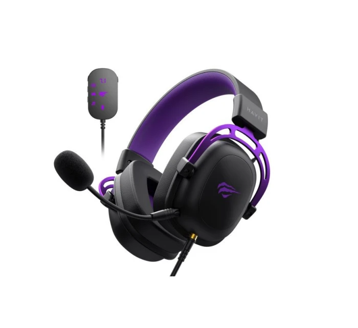 Herní sluchátka Havit H2002+U (černo-fialová)