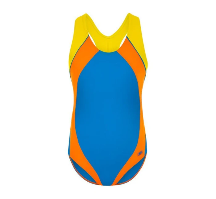 Plavecký kostým 010 modrý-pom 122 dívky Plavecký kostým 010 modrý-pom 122 dívky