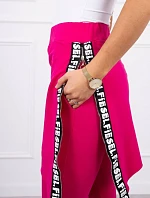 Kalhoty/oblek s nápisem selfie fuchsiová