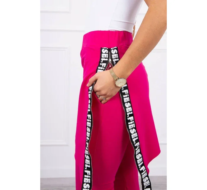 Kalhoty/oblek s nápisem selfie fuchsiová Kalhoty/oblek s nápisem selfie fuchsiová