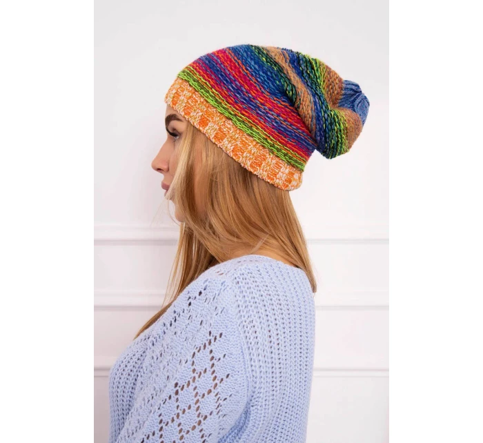 Krystyna fleecová čepice K207 chrpa+oranžová Krystyna fleecová čepice K207 chrpa+oranžová